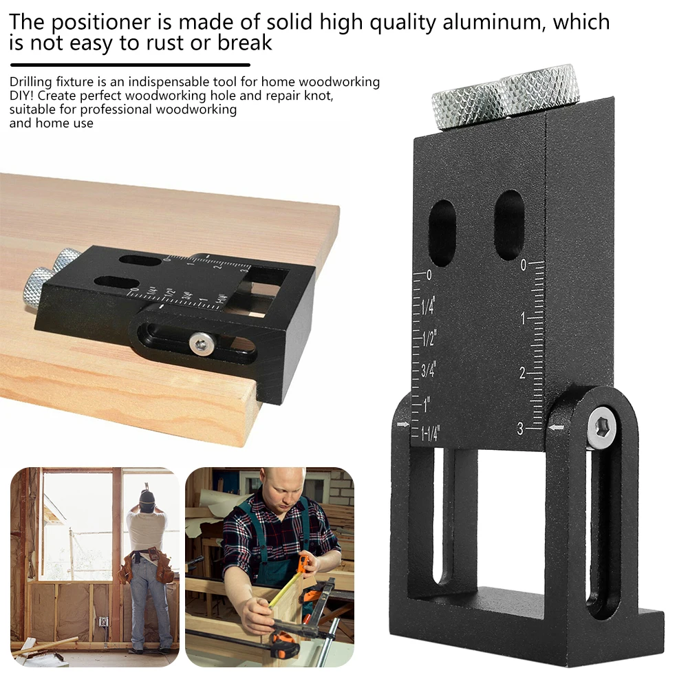 Pocket Hole Jig Kit 15-Degree Angle Drill Guide Woodworking Drill Angle Guide Hole Puncher Locator Jig Oblique Hole Holder Kit