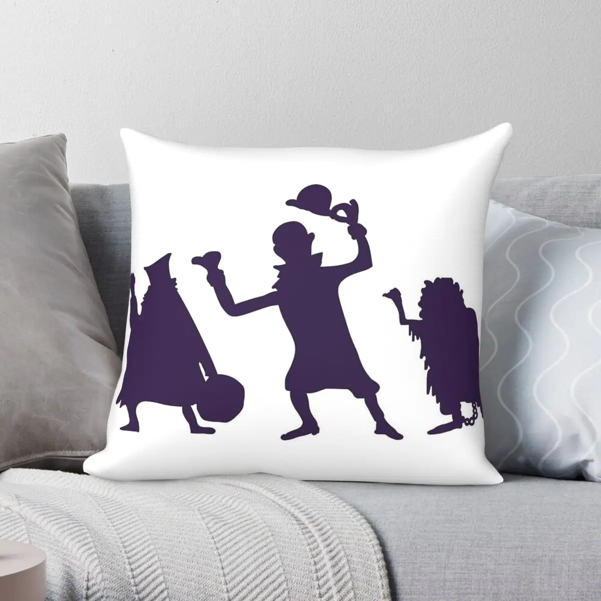 999 Haunted Mansion Purple Square Pillowcase Polyester Linen Velvet Pattern Zip Decor Throw Pillow Case Home Cushion Cover