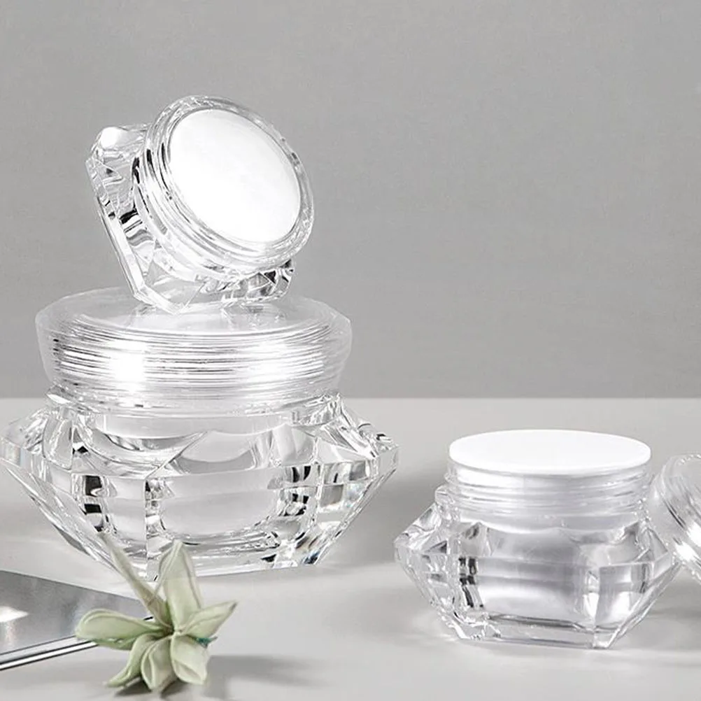 

12pcs Diamond Cream Jars Lotion Storage Containers Dispensers With Lids Durable Plastic Jar For Shampoo Lotion
