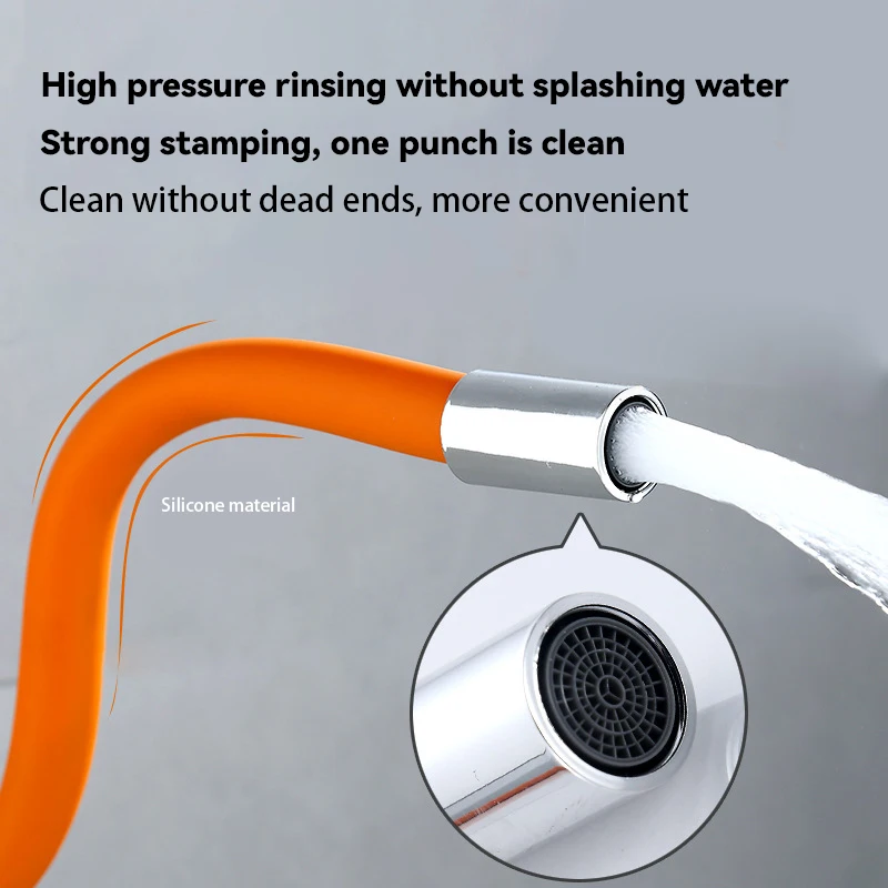 Universal Interface Kitchen Faucet Extender Hose 360° Rotating Bending Water Saving Tap Filter Extension Splashproof Tube Pipe