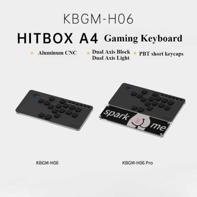 Imagem -02 - Teclado Mecânico Gaming Alumínio Acrílico com Fio Tipo-c Tela Hot Swap Rgb Personalizado Ps5 Switch pc Vapor Hitbox-kbgm-h06