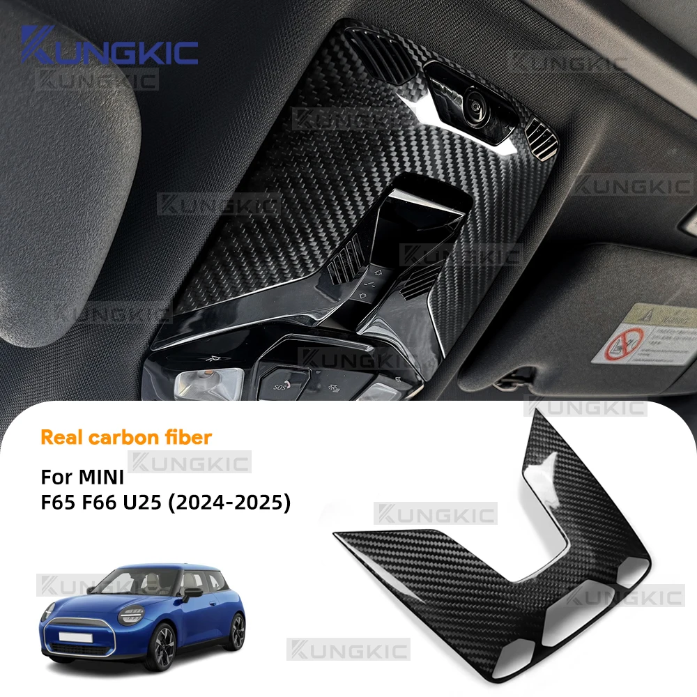 

Real Hard Carbon Fiber for BMW Mini Cooper F65 F66 U25 Countryman 2024 2025 Car Roof Reading Light Cover Frame Sticker Styling