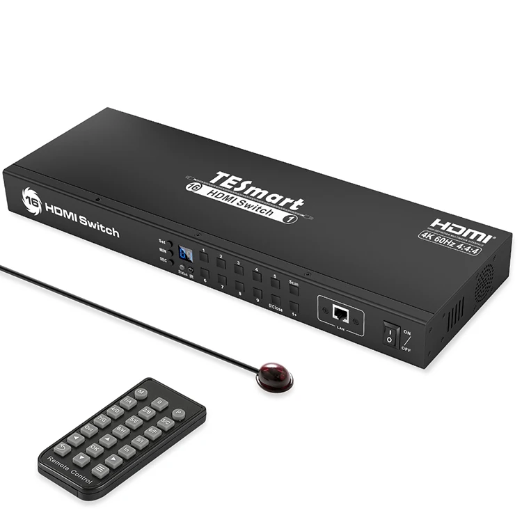 16 Port  4K60Hz HDMI Switch support IP, RS232 Commands