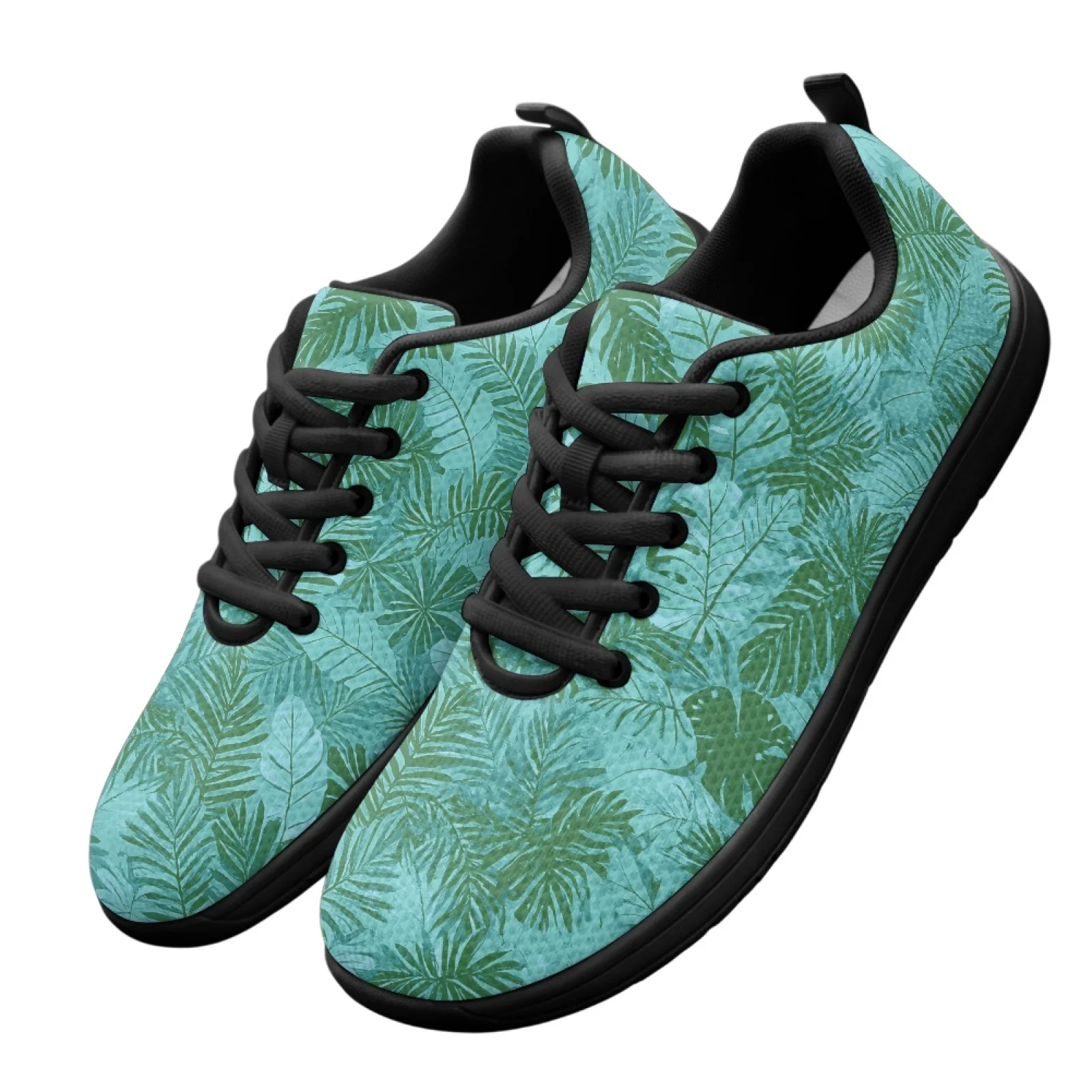 PENSTROLL Comfortable Barefoot Footwear Non Slip Mens Wide Width Sneakers for Garden Elderly Tropical Leaf