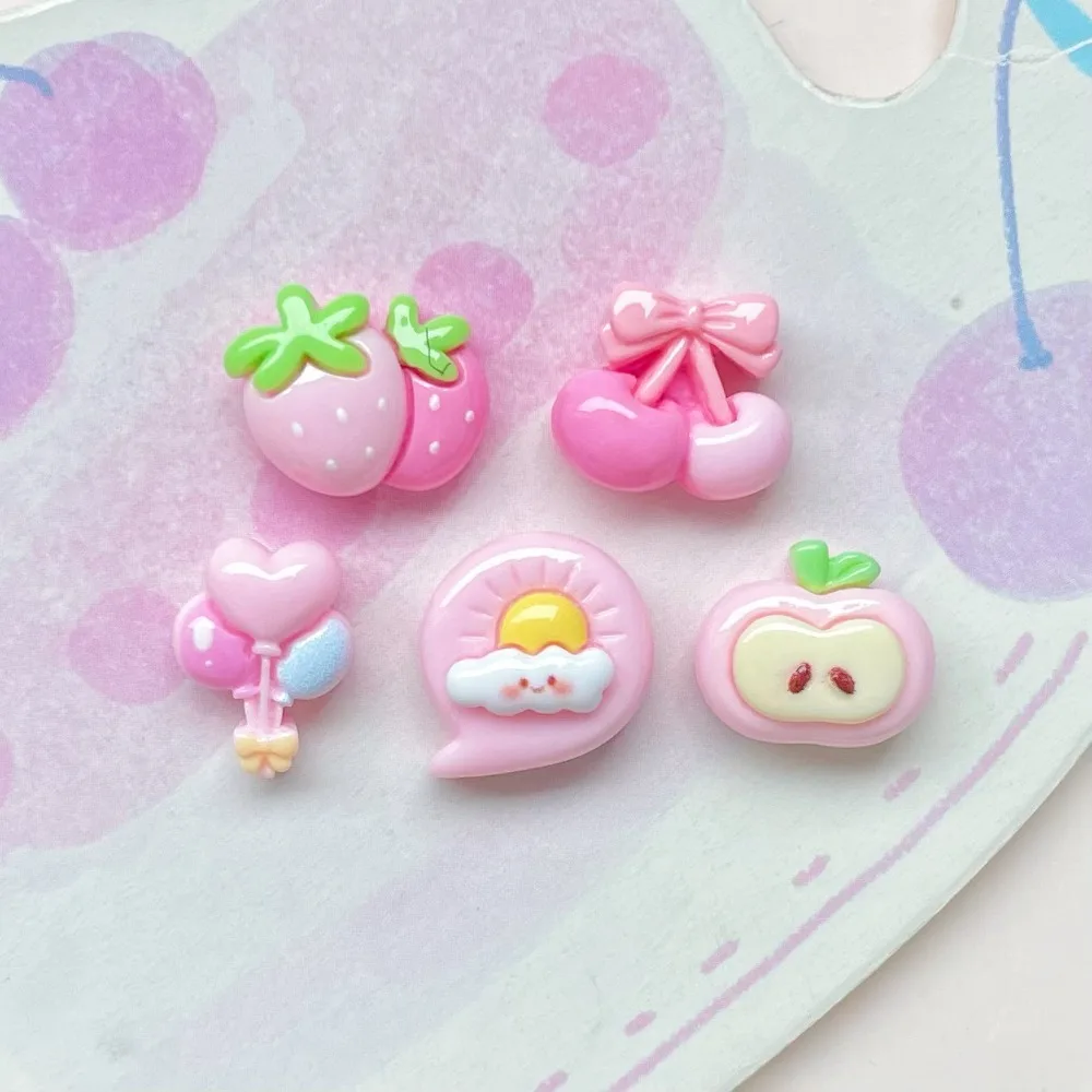 20Pcs Kawii Mini resin Apple Series Miniature Flat Back Cabochons For Hairpin Scrapbooking DIY Home Decor Craft Accessories