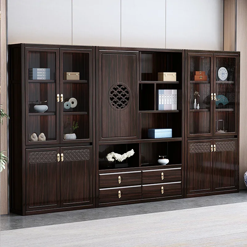 Bookcase combination glass door locker