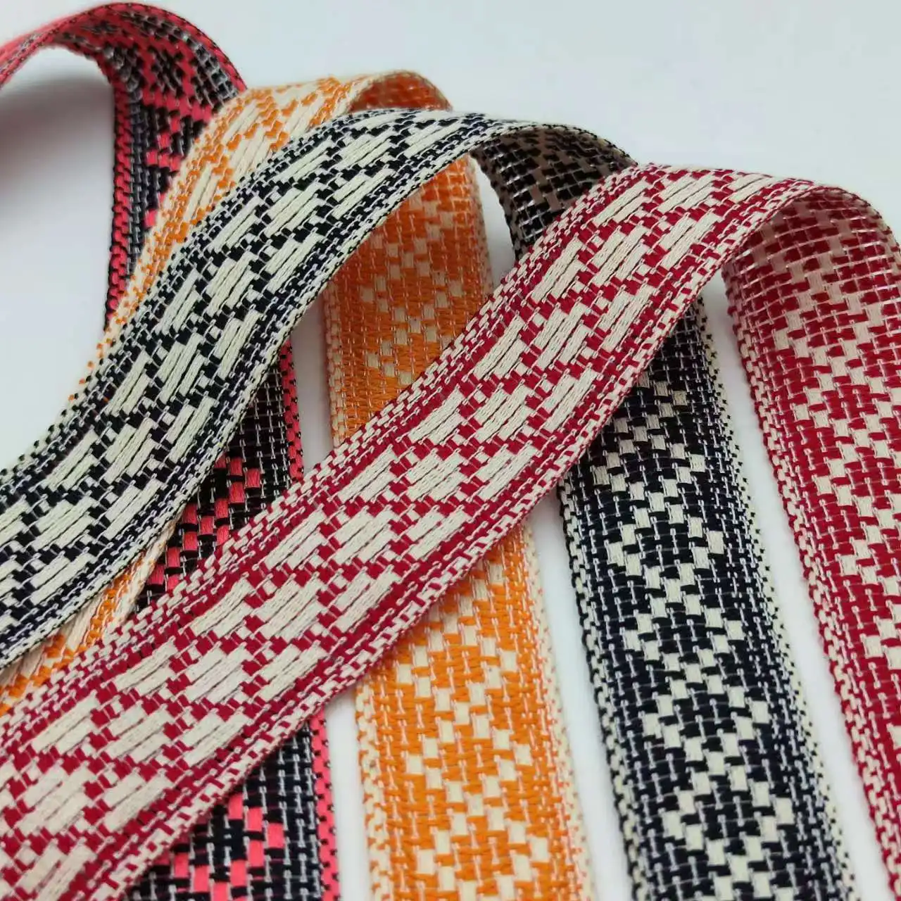 3-5cm Cotton Webbing Bicolourable Woven Webbing Polyester lace Ribbons