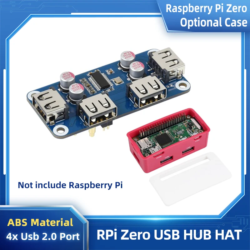 

Raspberry Pi Zero Ethernet USB HUB HAT 4x USB 2.0 Ports Compatible For Raspberry Pi Zero W WH