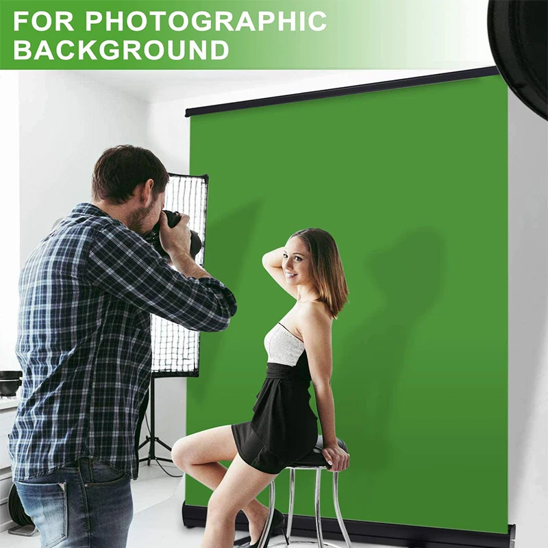 Green Screen Backdrop Collapsible Chroma Key Panel Background Wrinkle-Resistant Chroma-Green Fabric for Photography Video