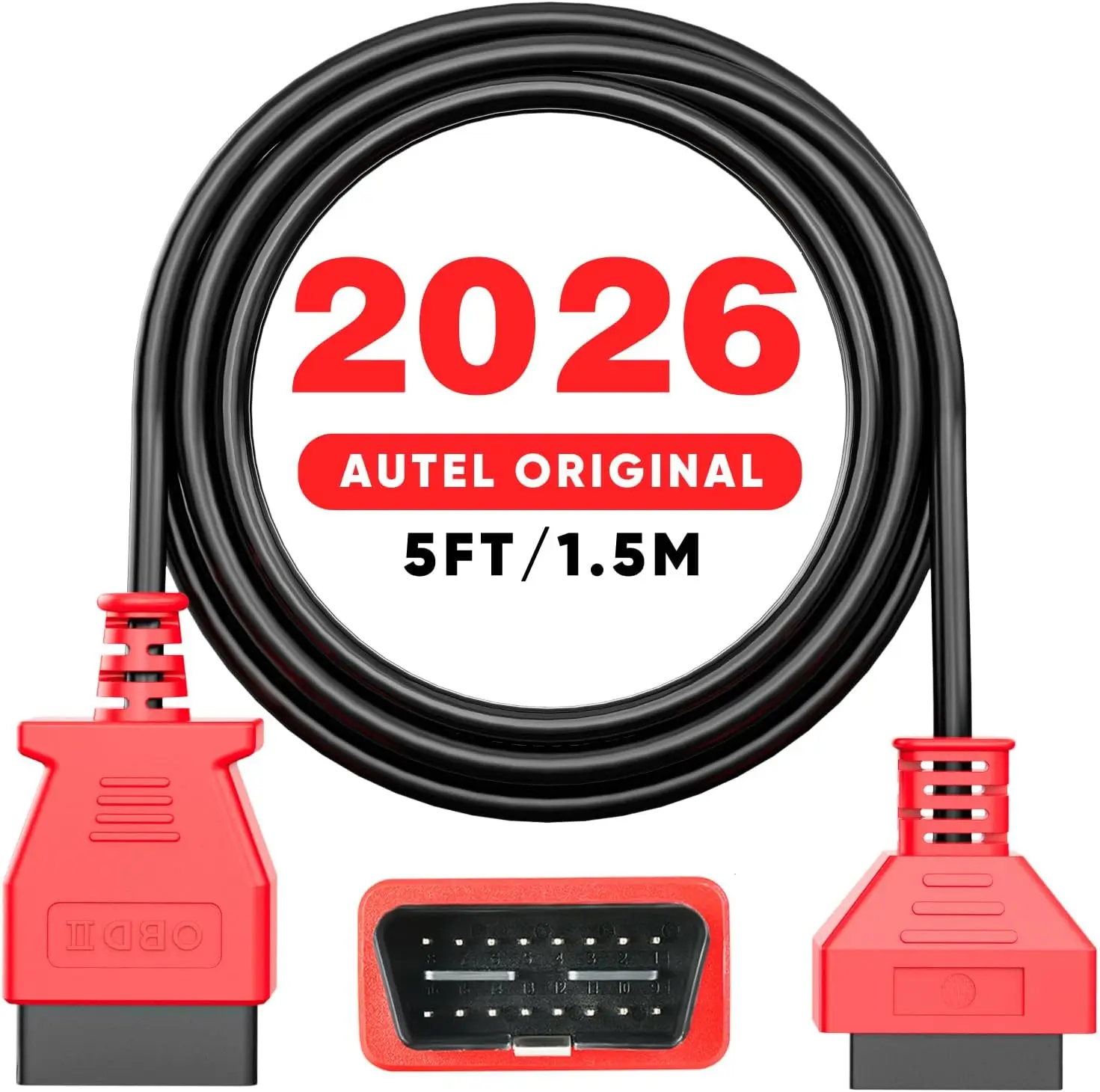 

5-футовый удлинительный кабель OBD2, 16-контактный разъем «папа-мама», автомобильный диагностический адаптер для сканеров OBD2