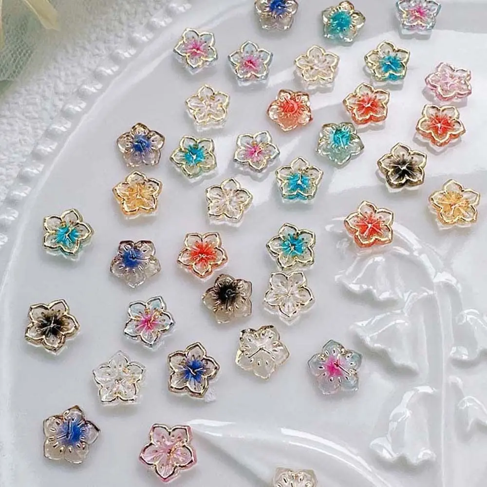 Japanese Nail Art Nail Charms Bauhinia Flowers Manicure Accessories Flowers Nail Decorations Nail Rhinestones 3D Nail Drills