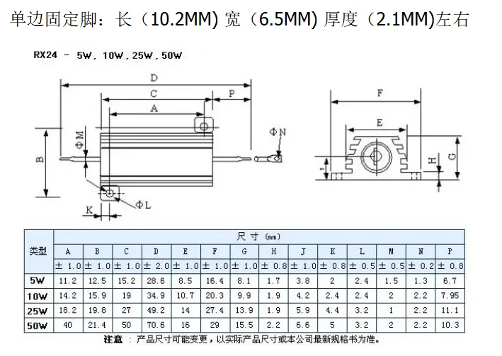 5PCS/LOT Golden aluminum metal casing RX24 50W 1R 2R 3R 4R 5R 6R 8R 10R 15R 20R 30R 47R 50R 100R 200R 300R High power resistor