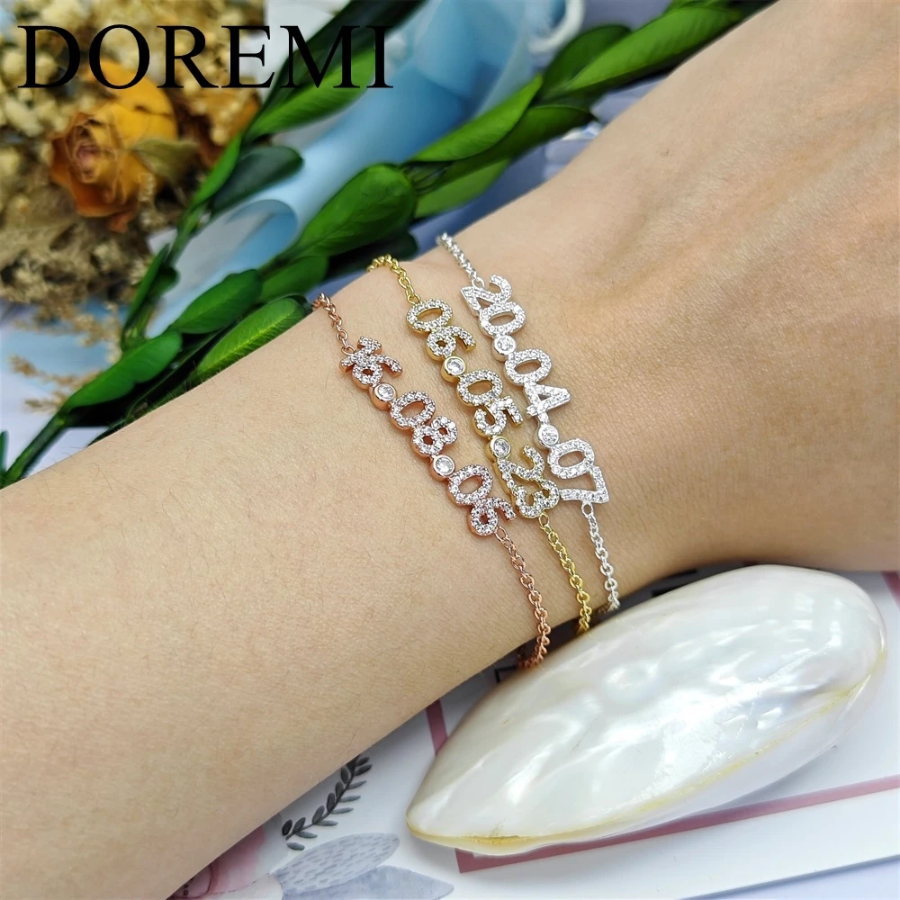 

Lateefah name custom jewelry bracelet, gift for women and girls, quantity zircon date bracelet, birthstone initiall-crystal 6mm
