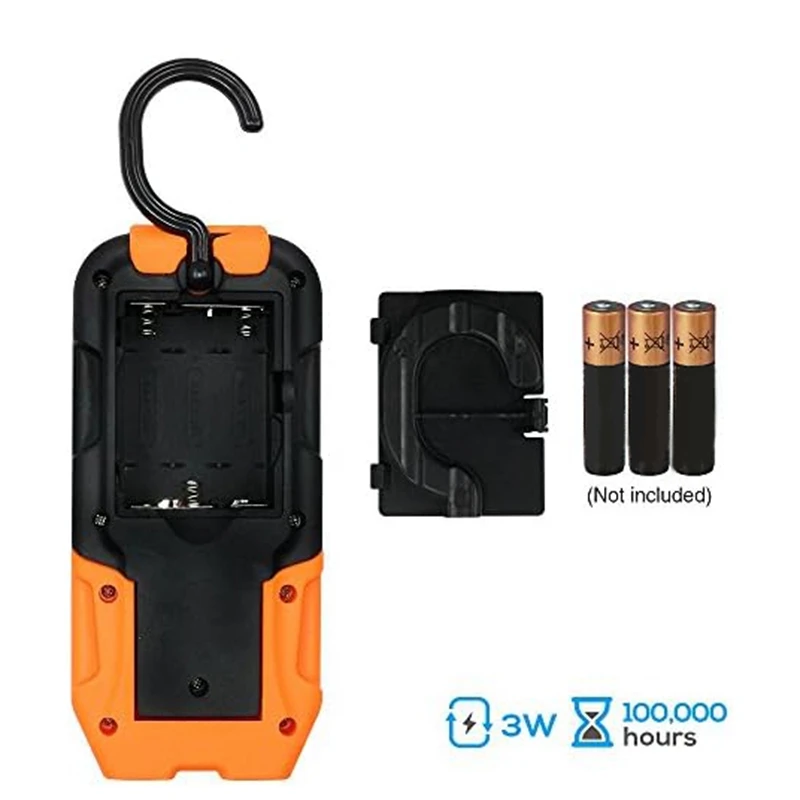 1 PCS Portable LED Work Light, Hanging Hook & Magnetic Flashlight As Shown ABS+Rubber Pocket Work Lights