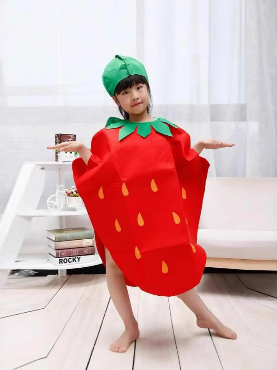 loween Stage Costume Children's Festival Performance Fruit Vegetable Performance Clothes Parent-Child Clothes Polyester