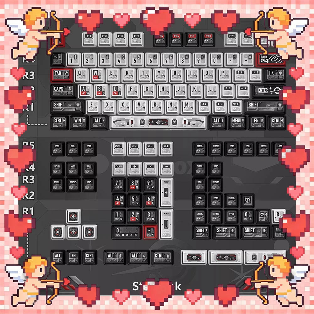 

PIIFOX HDL-XJMH PC Keycaps PBT Transparent Five Sided Thermal Sublimation Keyboard Keycaps Transparent Customization Accessories