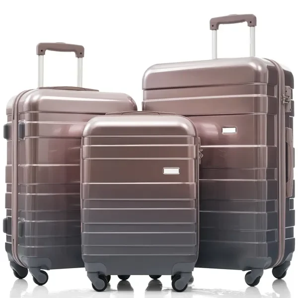 

Lightweight Durable ABS Hardside 3 Piece Luggage Sets New Model Hardshell Suitcase for Travel and Business Trip