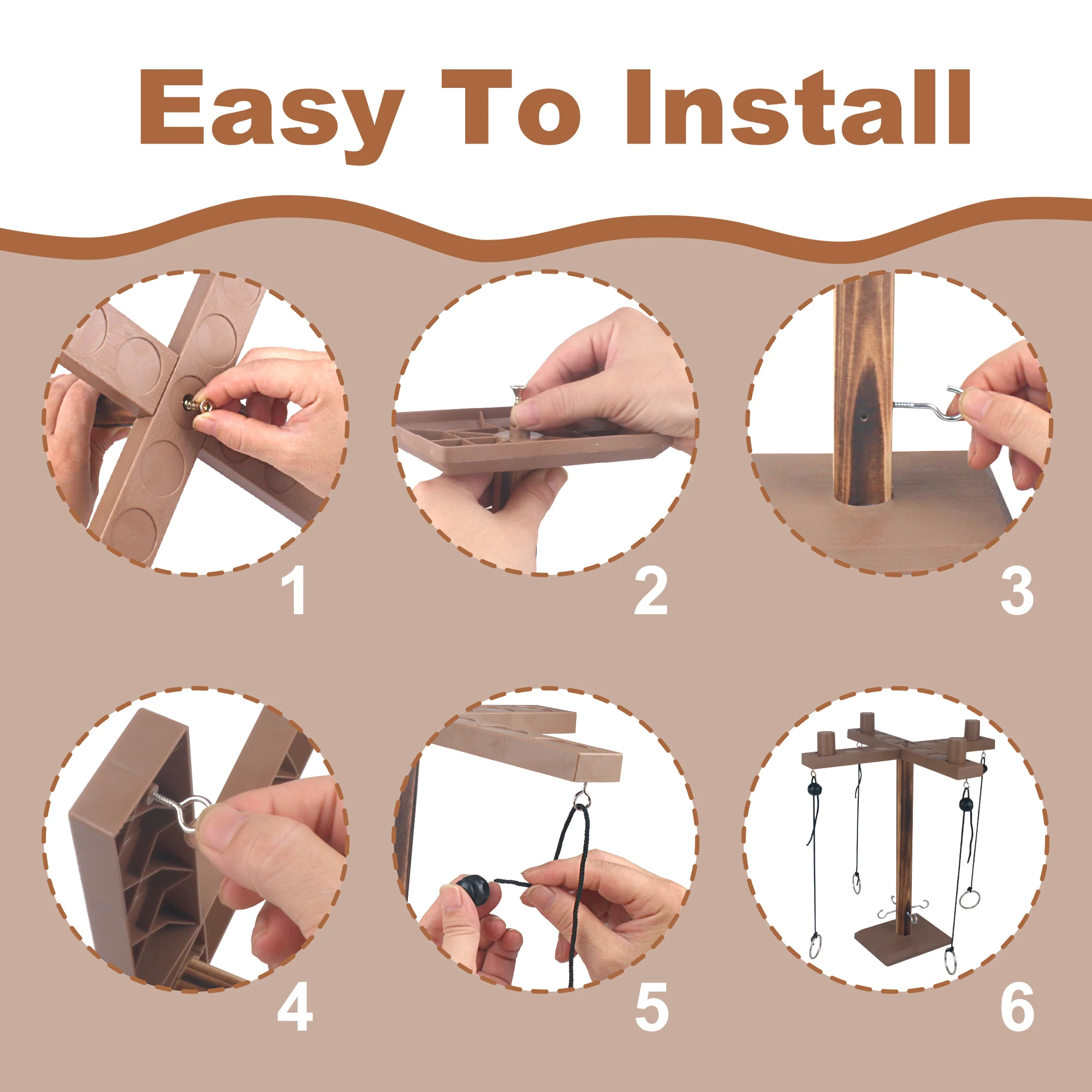 Creative Wooden Ring Toss Game for Adults, Indoor Party Fun, Perfect Activity for Friends, Social Gatherings, Entertainment Choi