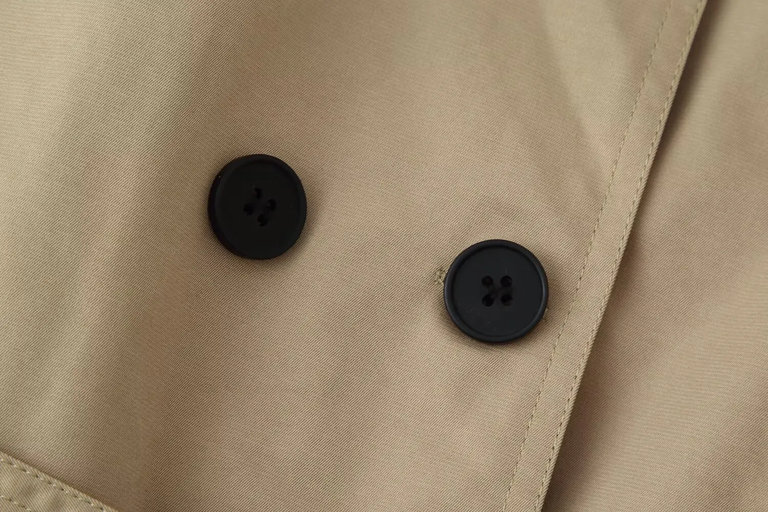 معطف واق من المطر قصير بأكمام طويلة ورباط مزدوج الصدر لعام 2025 أنيق وعصري ونمط جديد، ملابس مكتبية مريحة، كاجوال، #4