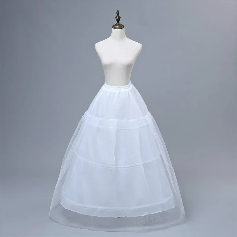 In Stock  High Quality White Petticoats 3 Hoops Wedding Accessories For Wedding Dresses Bridal Gowns