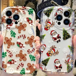 Christmas Santa Claus Case for iPhone 16 15 14 Pro Max 13 12 Mini 11 XS X XR 8 7 Plus SE 2022 2020 Silicone Shockproof Cover