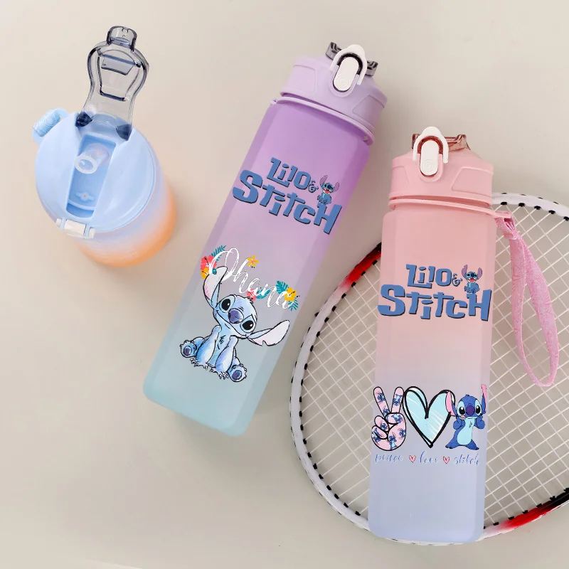 750Ml Disney Lilo Stitch Water Bottle High Quality Plastic Drinking Cup Portable Leak Proof Outdoor Sport Water Jug Teen Gift