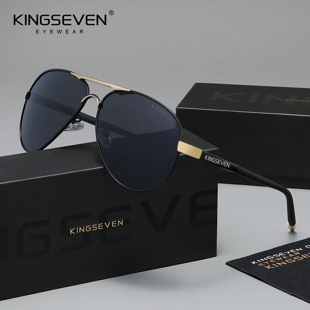 

Солнцезащитные очки KINGSEVEN класса люкс в ретро-стиле, поляризационные, с защитой от УФ-излучения UV400, модные очки для мужчин и женщин, повседневные, антибликовые, для вождения, в стиле пилот, с крупной оправой