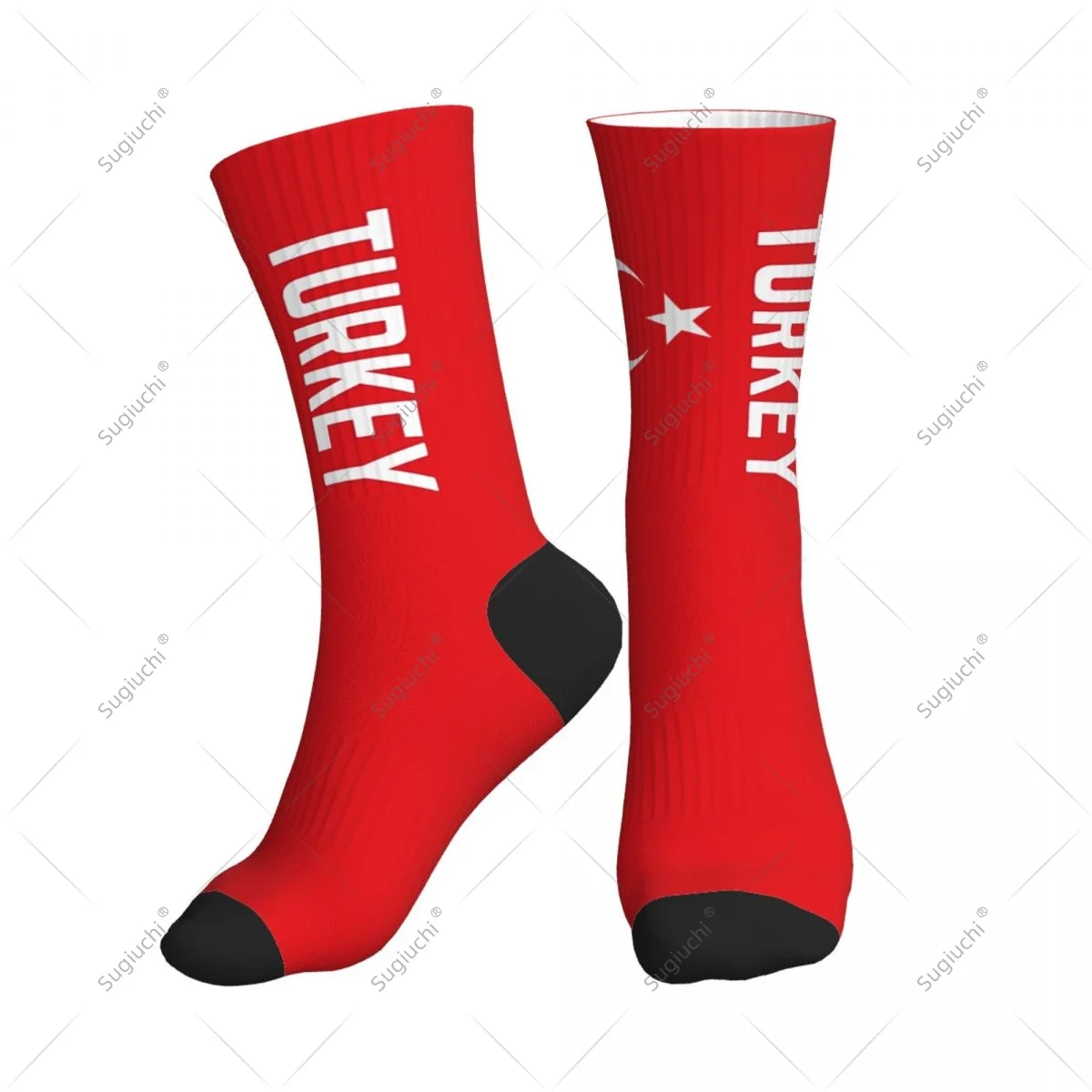 

Полиэстеровые носки до середины икры с 3D принтом флага Турции Turkiye для мужчин и женщин, кавайные носки, уличные носки для скейтборда