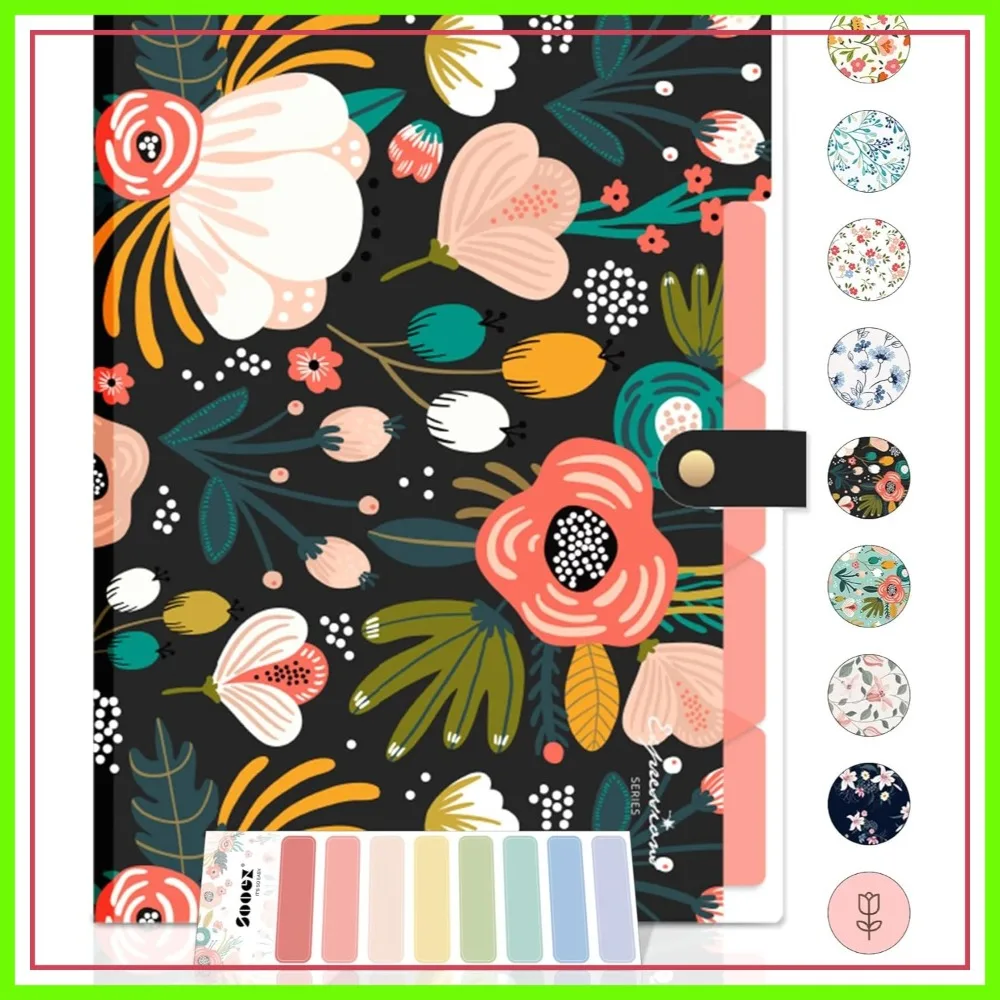 

5-Pocket Expanding File Folder with Stickers, Accordion Organizer for Documents, Receipts, Bills, School Office Travel Supplies