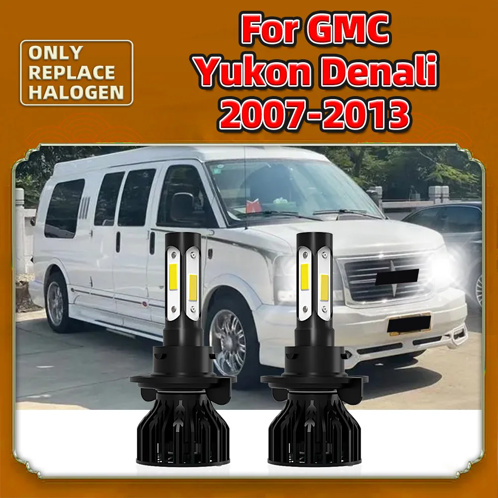 Led 360° Car Headlight Bulbs 90W 12000LM Turbo Lamp 6000K Hi Lo Beam H13 For GMC Yukon Denali 2007 2008 2009 2010 2011 2012 2013