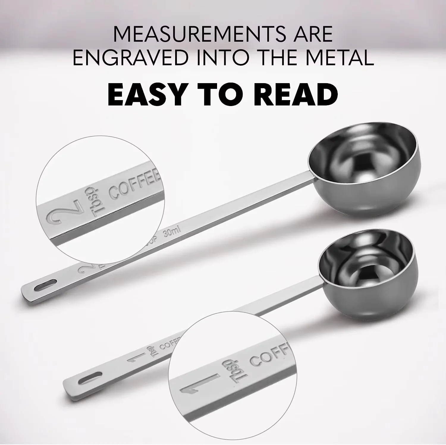 Stainless Steel Coffee Scoop, Measuring Spoons, Spoon Kitchen Measure Tools
