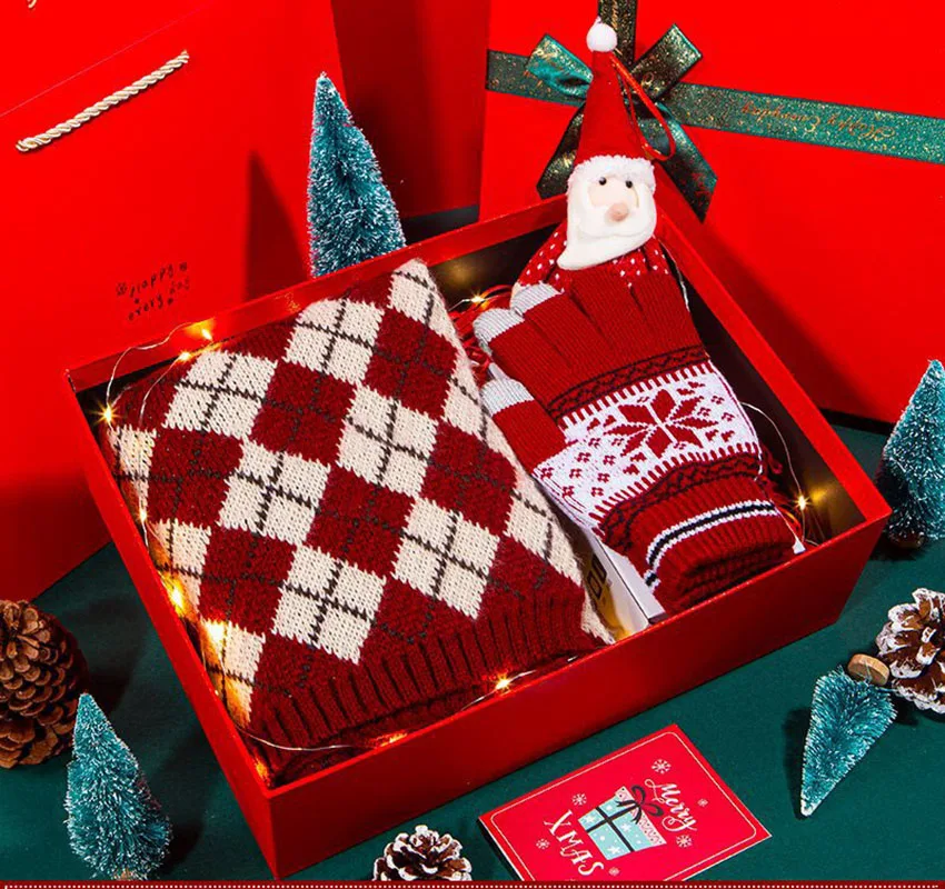 هدية عيد الميلاد، صندوق هدايا وشاح شتوي، هدايا عيد ميلاد عملية ومفكرة للفتيات والصديقات وأفضل الأصدقاء