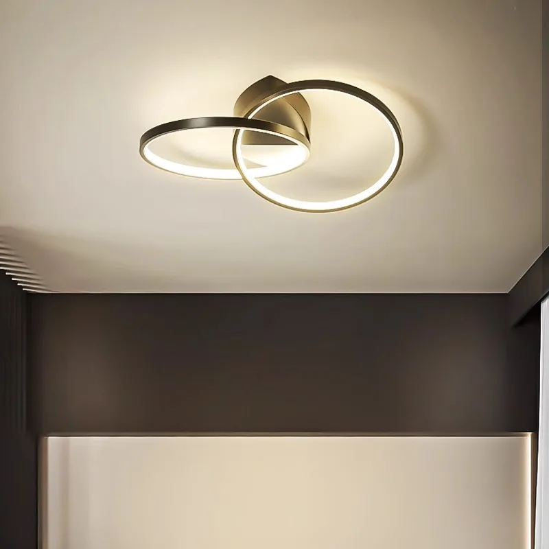 

Modern LED Ceiling Lamp Black White Ring Ceiling Lamps Living Room Bedroom Corridor Balcony Lustre Home Decorate Lighting Lamps