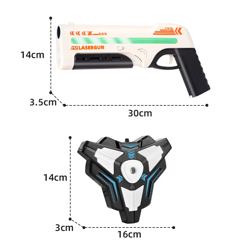 DIZ TOYS 30CM Infrared Battle Toy Gun Electric Laser Tag Game Set Smoke Target Kids Gift for Boys Children Outdoor Party Game