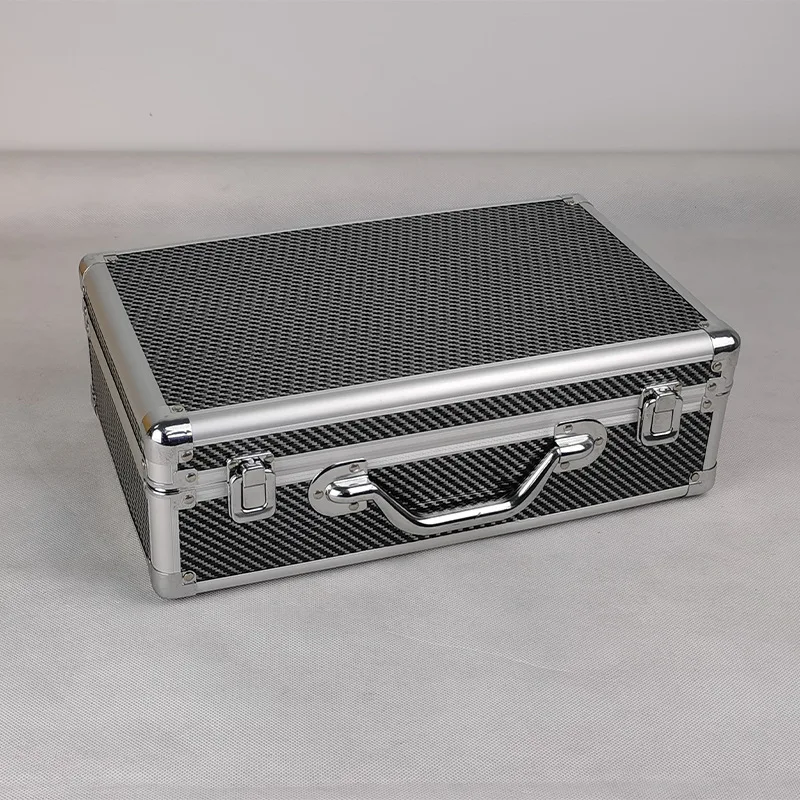 Protective Storage Box Case Suitcase with Sponge Compartment for Microphone Sound Card Mixer Tool Kits