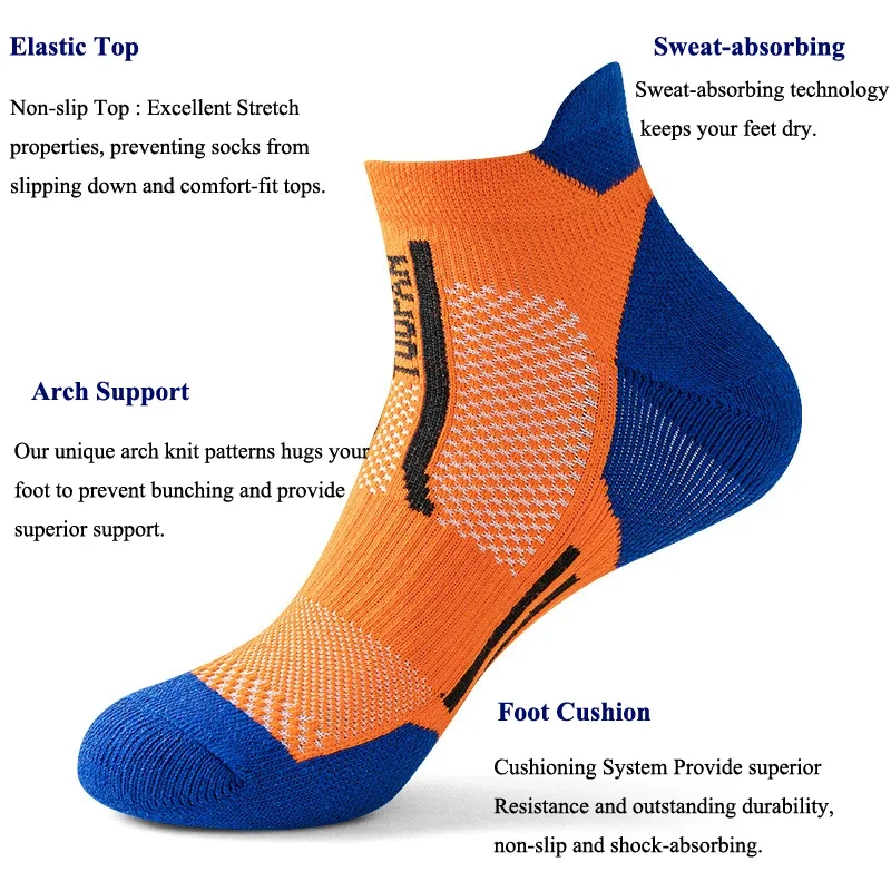 UGUPGRADE Men Sports Socks Professional Outdoor Basketball Cushion Terry Towel Bottom Non-Slip Breathable Running Socks