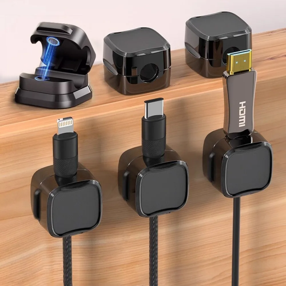 Magnetic Cable Holder Clip for Desk Car USB Charging Cable Organizer Phone Cord Management Accessory