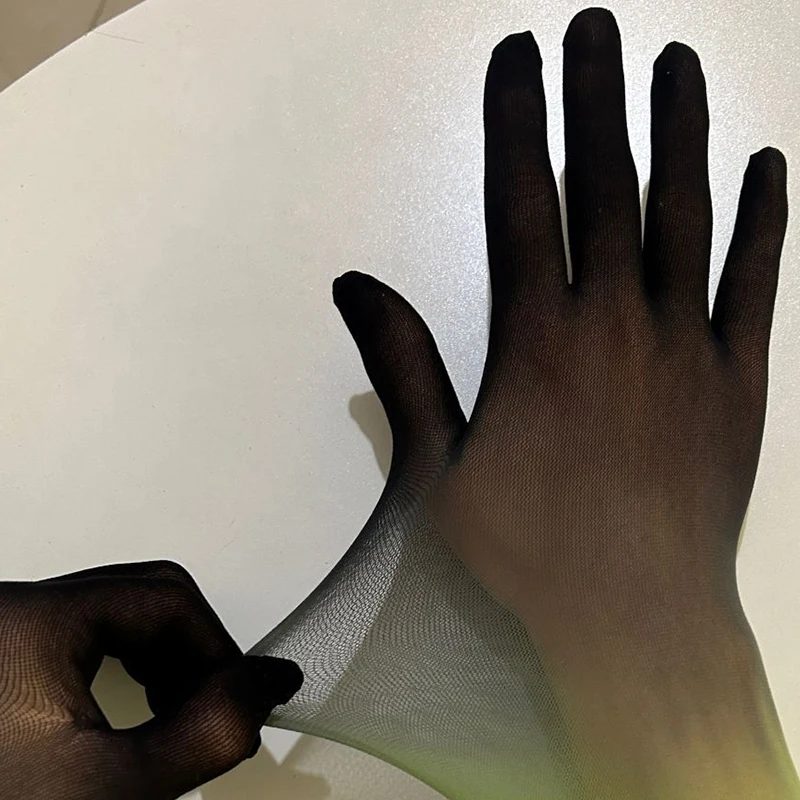Damen-Strumpfhandschuhe aus Tüll mit Farbverlauf, extra lang, eng anliegend, hohe Elastizität, atmungsaktiv, für Cosplay, KPOP, Bühnenauftritte, sexy – Detail 1