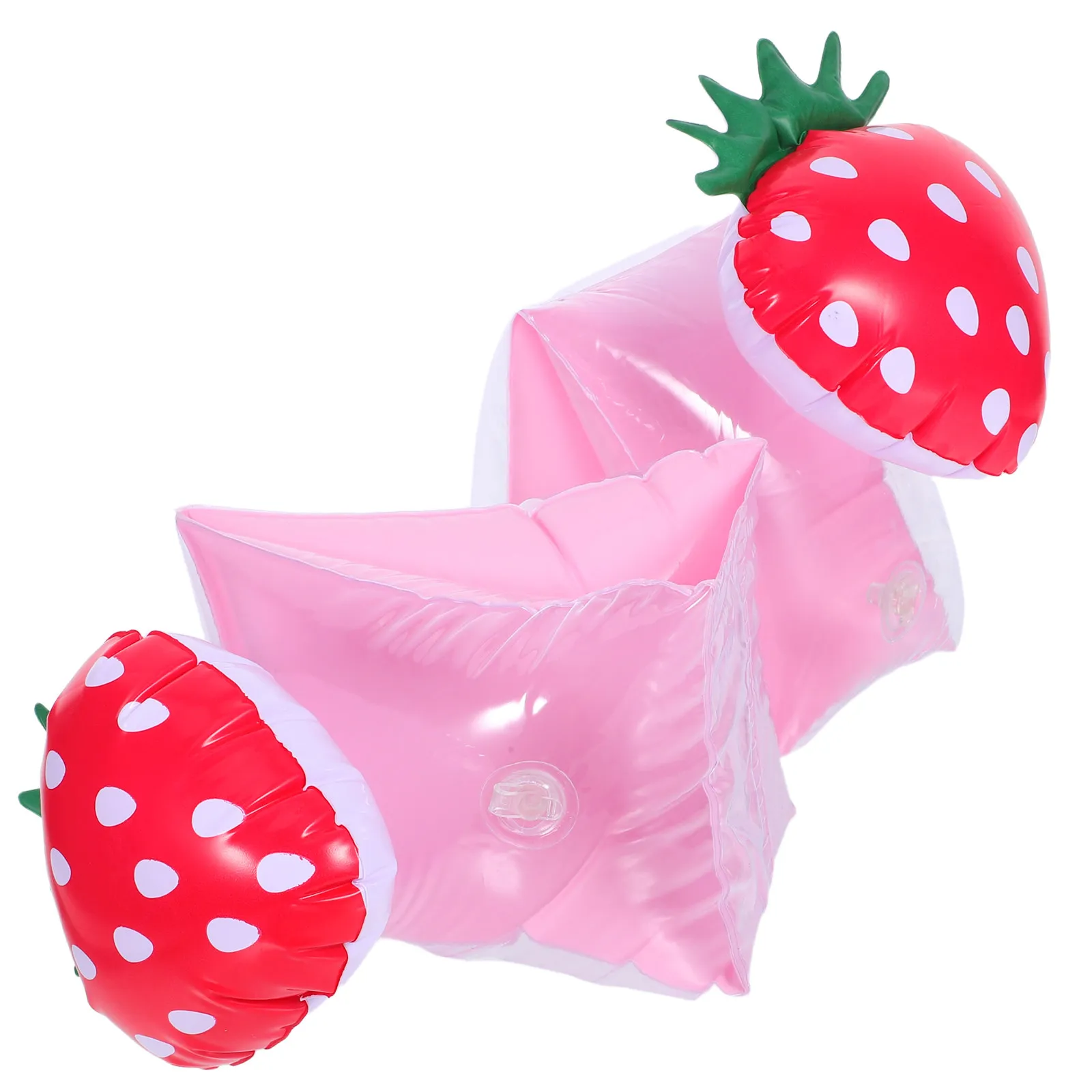 1 Pair Inflatable Baby Swimming Arm Band Strawberry Pattern Children Floaties Safe Pool Training Arm Float for Toddlers Summer