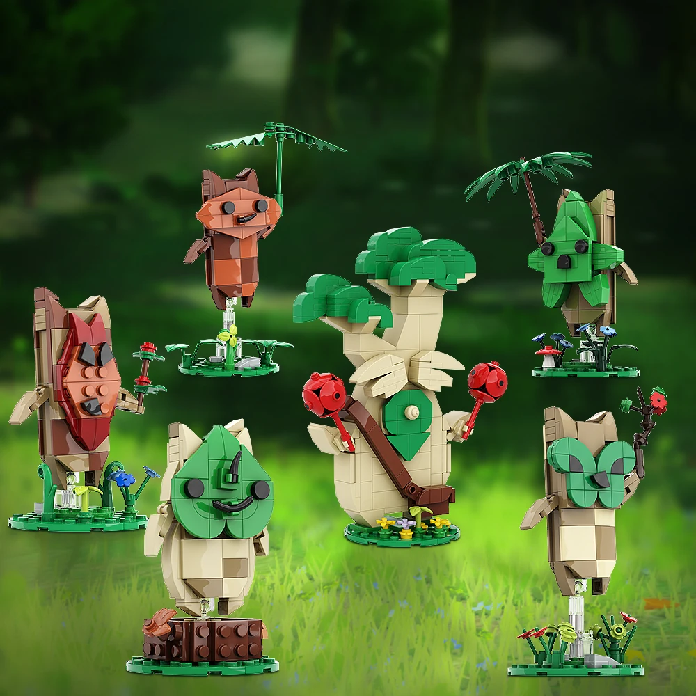 Gobricks Moc Zeldaed Yahaha Korok Building Blocks Set Ruins Guardian Keglo Seeds Game Action Figures Bricks Model Children Toys