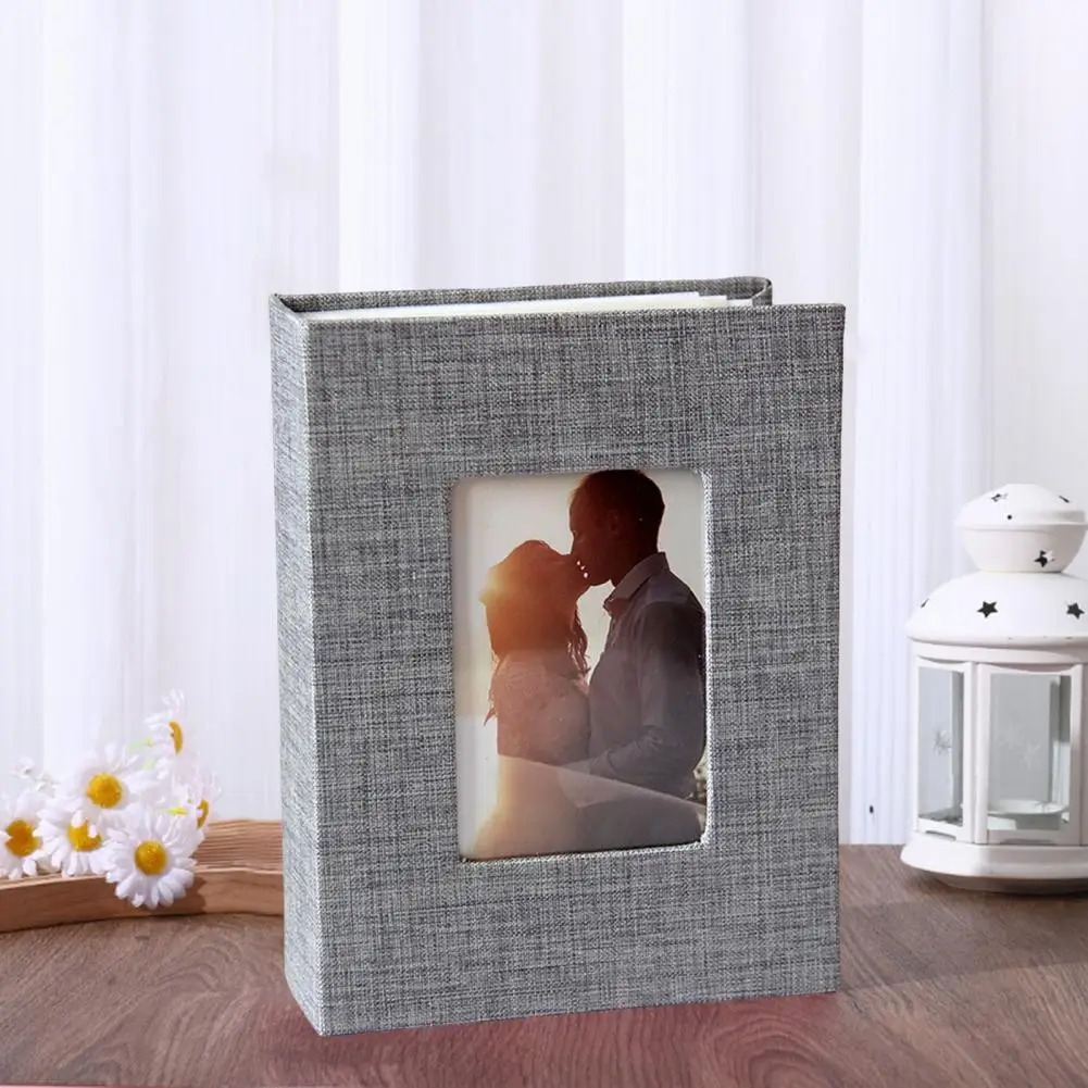 Photo Display Book Elegant Linen Cover Slip-in Photo Album with 100 Pockets for Wedding Travel Family Memories 4x6-inch for Baby