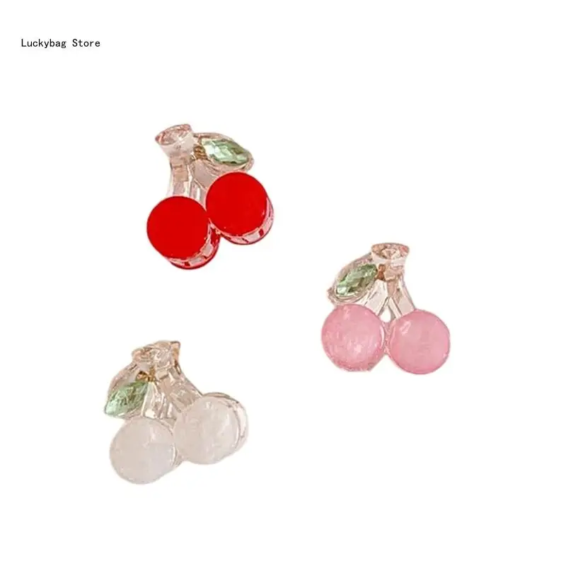 Set of 10 Small Cherry Hair Claw Fashionable Hair Jaw for Women and Children