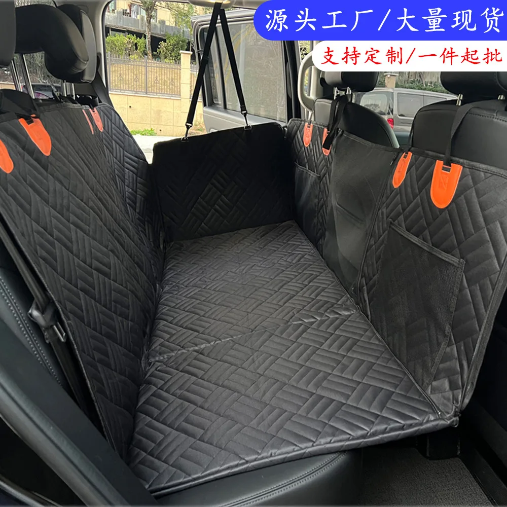 Waterproof Anti Slip Extended Wide Dog Seat Cushion for Car Rear Bench, Thick Quilted Pet Mat with Silicone Backing, Machine