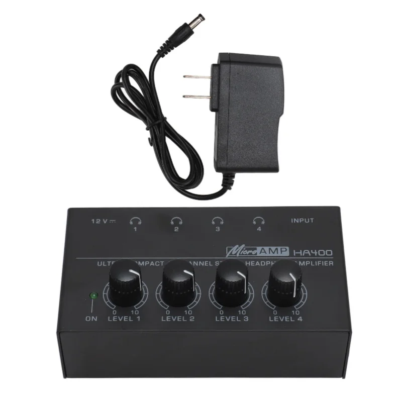 Amplificatore per cuffie Professionale a basso rumore Mini amplificatore per cuffie stereo a 4 canali ad alta potenza per palco da studio 100-240 V US