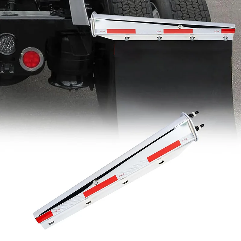 

Mud Flap Hanger Set Carbon Steel Chromed Finish, 30" Length Rear Bar for Semi Trucks, 1-1/8" - 2.5" Bolt Spacing Spring Loaded