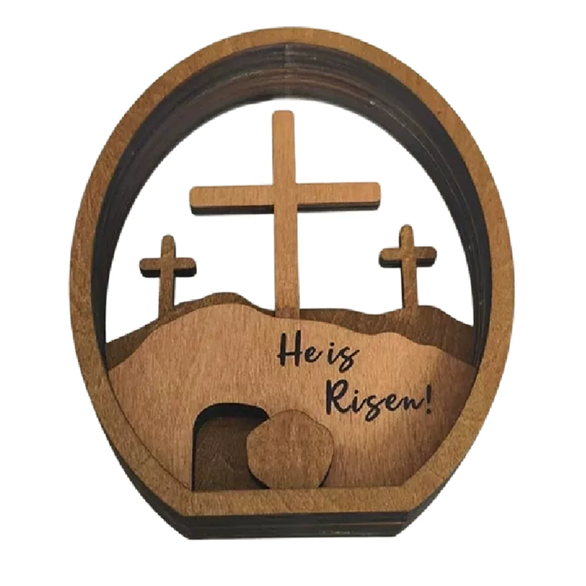 

A03R Христианское пасхальное украшение Воскрешающая гробница Многоуровневая сцена Воскресения Набор подносов Ручная работа Знак Иисуса Рождества