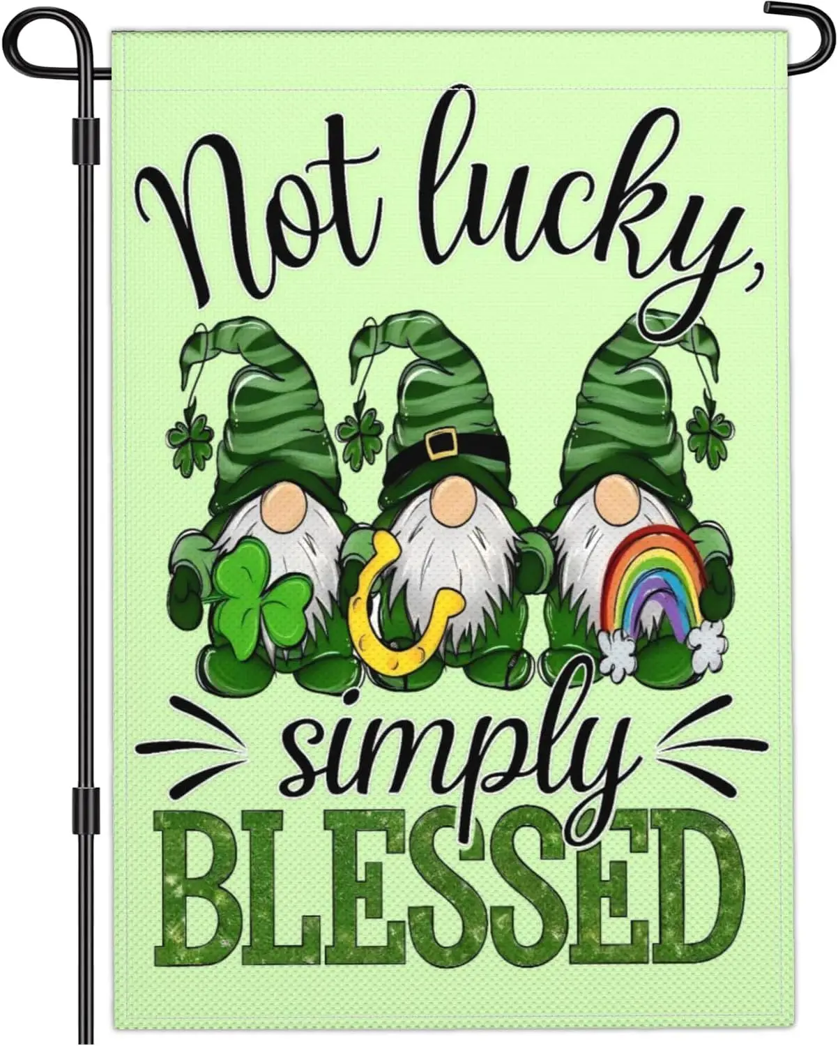 Happy St Patricks Day Garden Flag St Patrick's Day Yard Sign Garden Flags for Outside 12x18 Double Sided Shamrock Lucky  ZZM