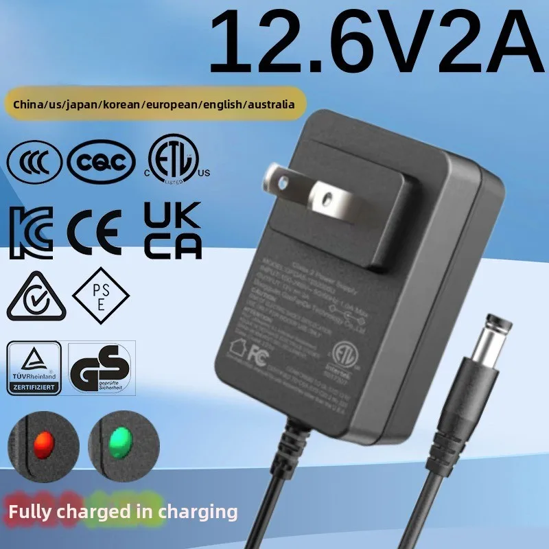 Battery 12.6V for DC 2A Intelligent Lithium Li-on Power Adapter EU US Plug 100-240V Charg