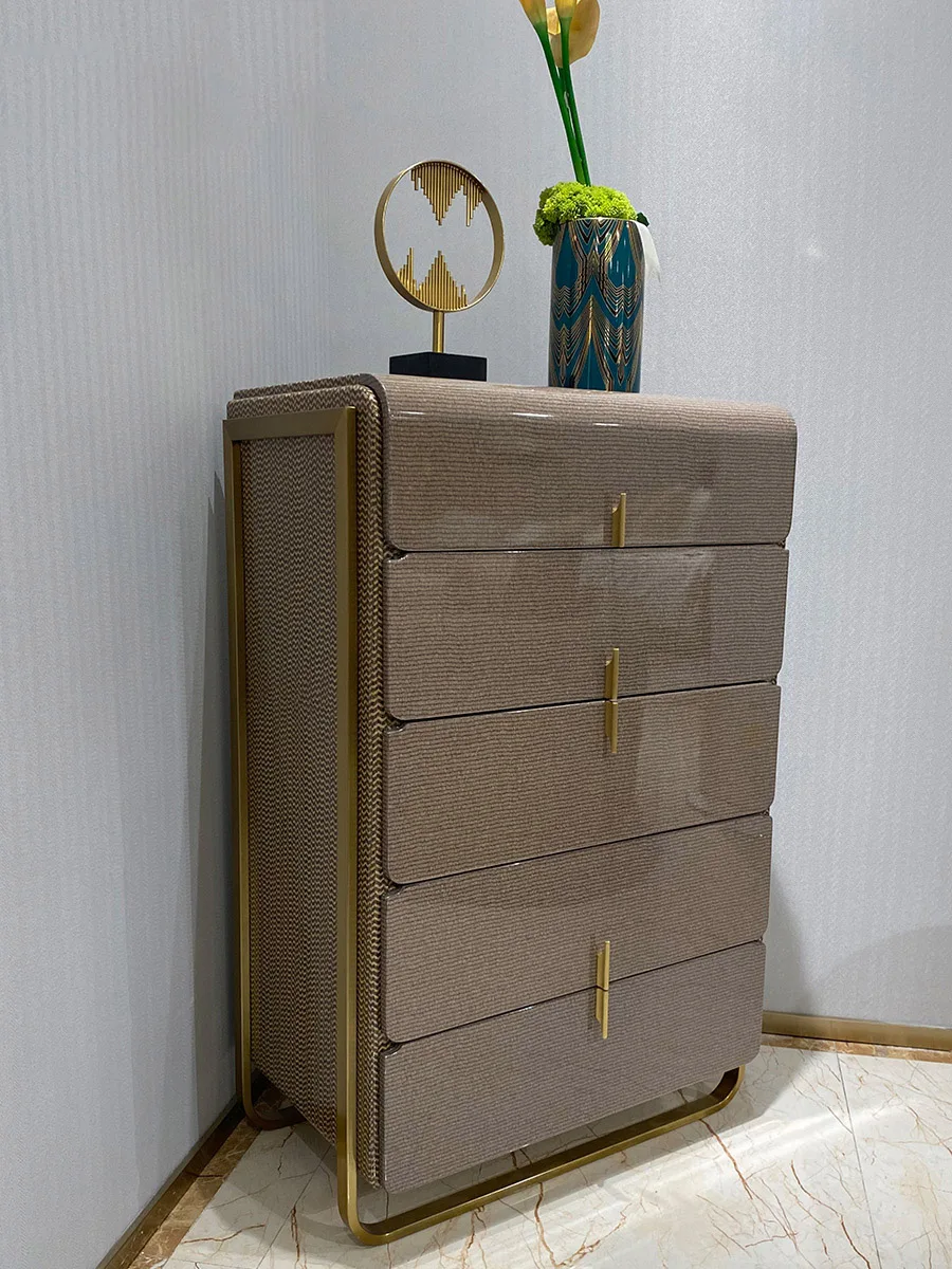 خزانة تخزين فاخرة مطلية بخمسة أدراج وخزانة غرفة نوم بخمسة أدراج #3