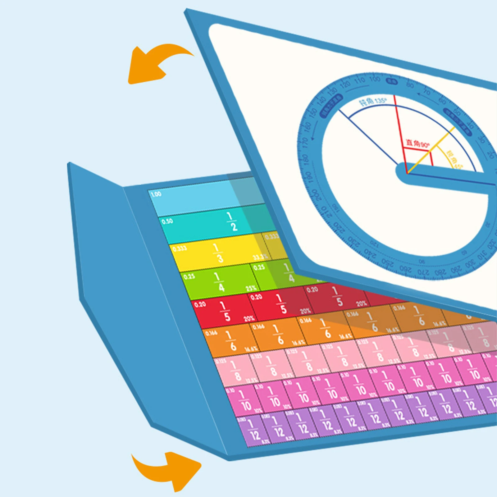 Magnetic Fraction Calculation Education Tool Math Manipulatives Set Magnetic Fraction Educational Puzzle for Kids